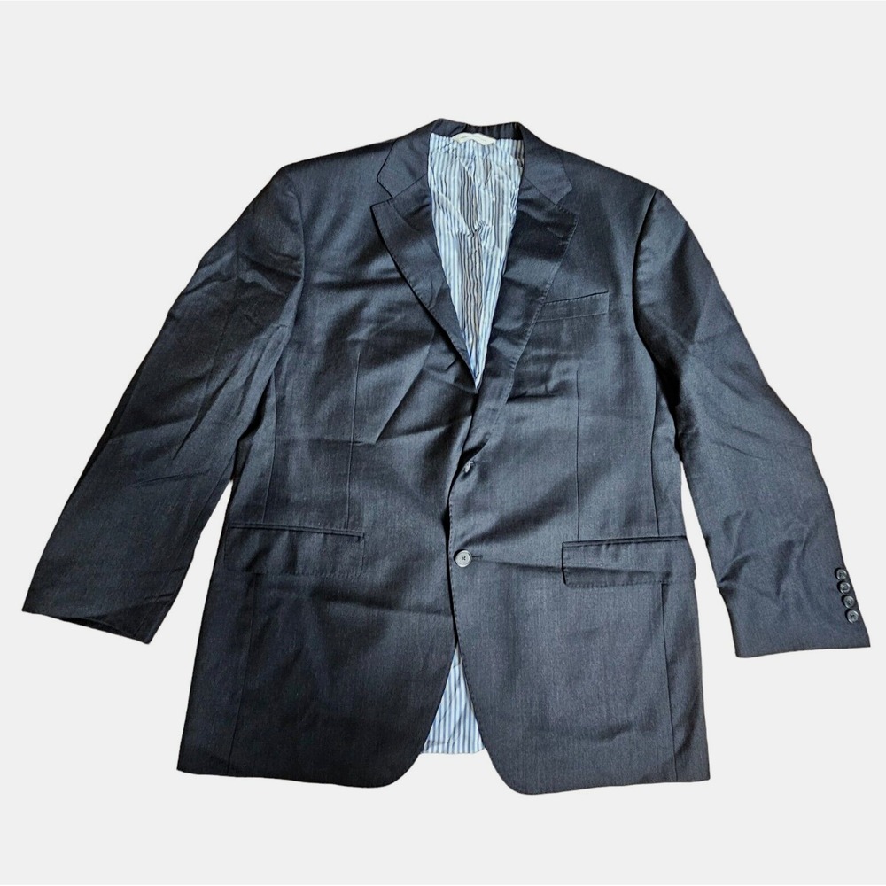 Samuelsohn SB Greenwich Super‎ 110s 100% Wool Mens Black Suit Jacket 42R
